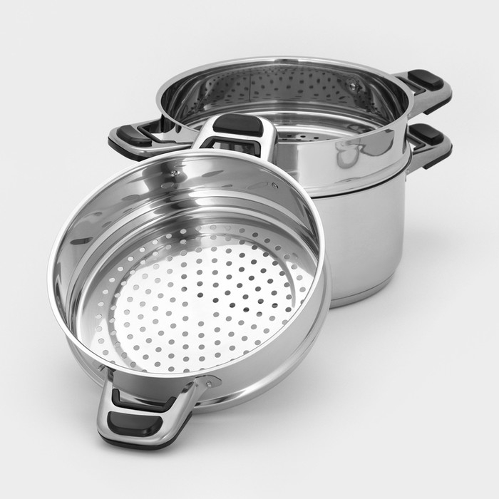 Мантоварка &laquo;Алтын&raquo;, 8,5 л, d=22 см, 2 секции, стеклянная крышка,капсульное дно, индукция