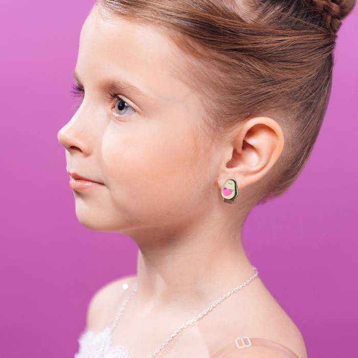 Клипсы &laquo;О, мой авокадо&raquo; детские серьги