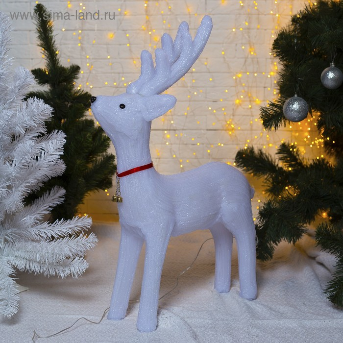 Светодиодная фигура &laquo;Олень матовый&raquo; 52 &times; 80 &times; 21 см, акрил, 80 LED, 8 режимов, 24 В, свечение белое