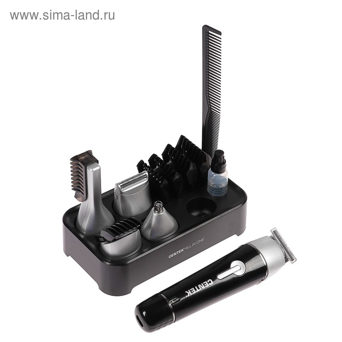 Набор для стрижки Centek CT-2132, 10 предметов, водонепроницаемый корпус, черный