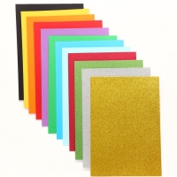 Картон цветной с блёстками, А4, 12 листов, 12 цветов, немелованный, двусторонний, в папке, 250 г/м&sup2;, Смешарики
