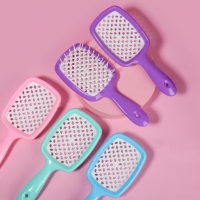 Расчёска массажная, широкая, вентилируемая, 8,3 &times; 20 см, цвет МИКС