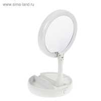 Зеркало Luazon KZ-09, подсветка, настольное, 30 &times; 16 &times; 16 см, увеличение х 10, USB, белое