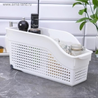 Контейнер для хранения хозяйственный &laquo;Лофт&raquo;, 3 л, 35,5&times;13&times;17 см, на колёсах, цвет белый