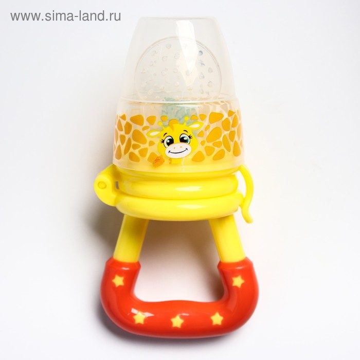 Ниблер &laquo;Жирафик&raquo;, с силиконовой сеточкой, цвет жёлтый/красный