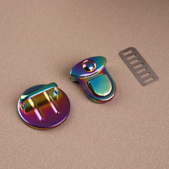 Застёжка для сумки, 3 &times; 3 см, цвет бензин