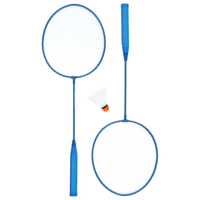Набор для бадминтона ONLYTOP: 2 ракетки, волан, в сетке, цвета МИКС