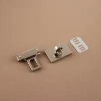 Застёжка для сумки, 3.3&times;3.3 см, цвет серебряный