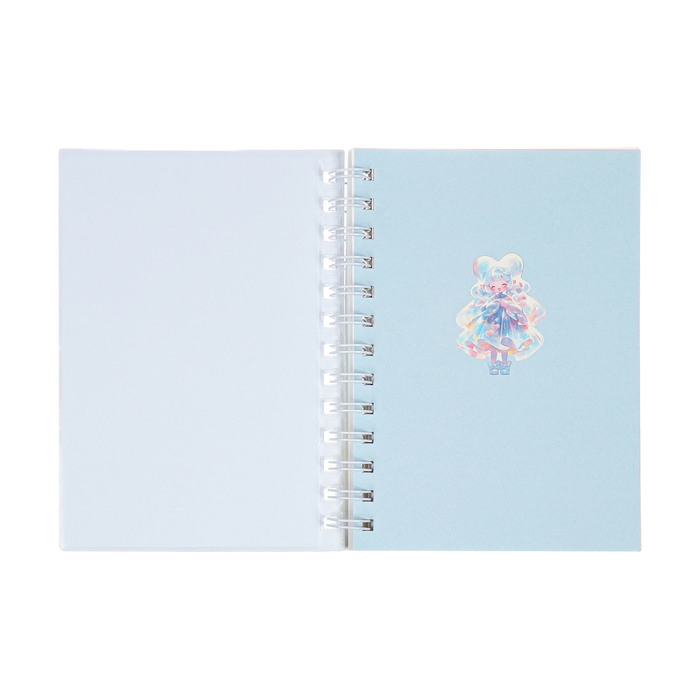 Записная книжка подарочная на гребне 80л,линия, цветной блок,облож.ПВХ 3D Аниме(17,7х13,7см)   10539