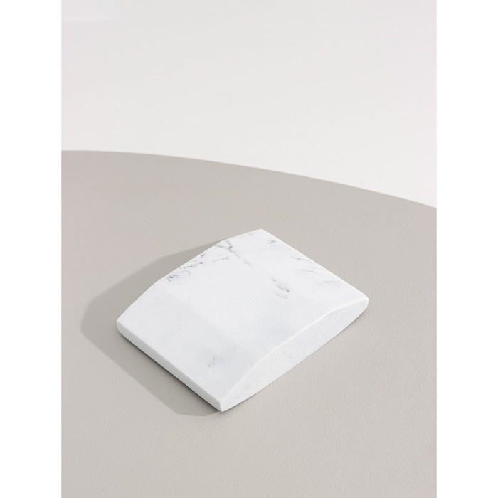 Набор аксессуаров для ванной комнаты &laquo;Мрамор&raquo;, 4 предмета (дозатор 190 мл, мыльница, 2 стакана 290 мл), цвет белый