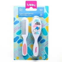 Расчёска детская + массажная щётка с натуральной щетиной для волос в наборе &laquo;Малыши и малышки&raquo;, от 0 мес.