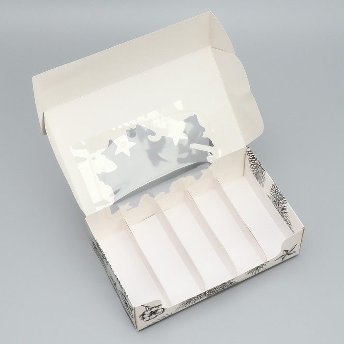 Коробка для эклеров с вкладышами &laquo;Волшебного Нового года!&raquo;, 25.2 х 15 х 7 см, Новый год