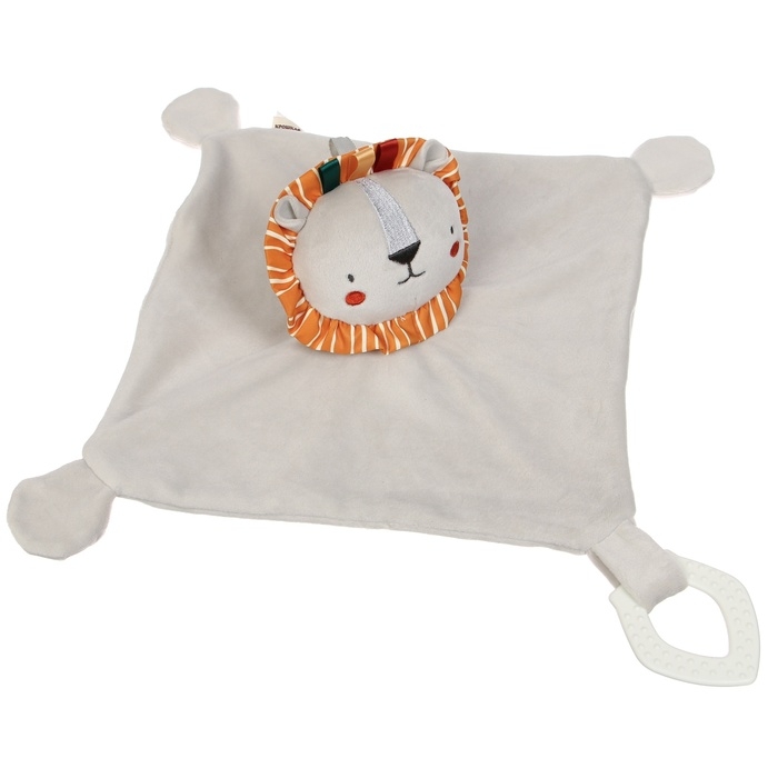 Комфортер - игрушка &laquo;Львенок Леон&raquo;, погремушка, прорезыватель, цвет серый, Крошка Я