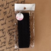 Кружево капроновое, 30 мм &times; 10 &plusmn; 1 м, цвет чёрный