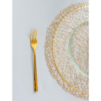 Салфетки сервировочные на стол Доляна &laquo;Паутинка&raquo;, d=38 см, 4 шт, цвет золотой