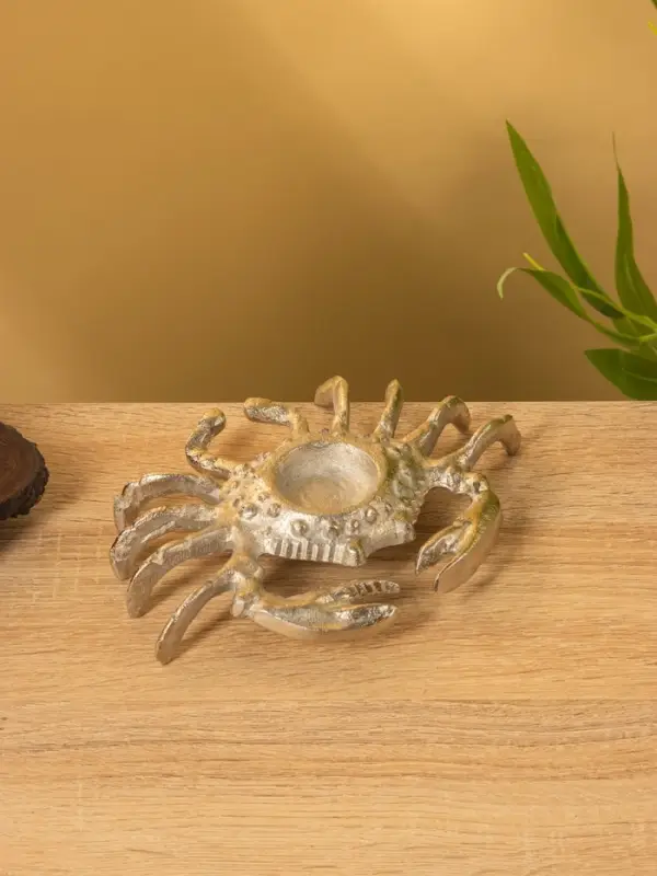 Подсвечник &laquo;Крабик&raquo;, 19&times;13&times;3.5 см, алюминий