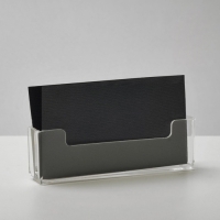 Подставка под визитки, 9,8&times;1,8&times;3 см, оргстекло 2 мм, В ЗАЩИТНОЙ ПЛЁНКЕ
