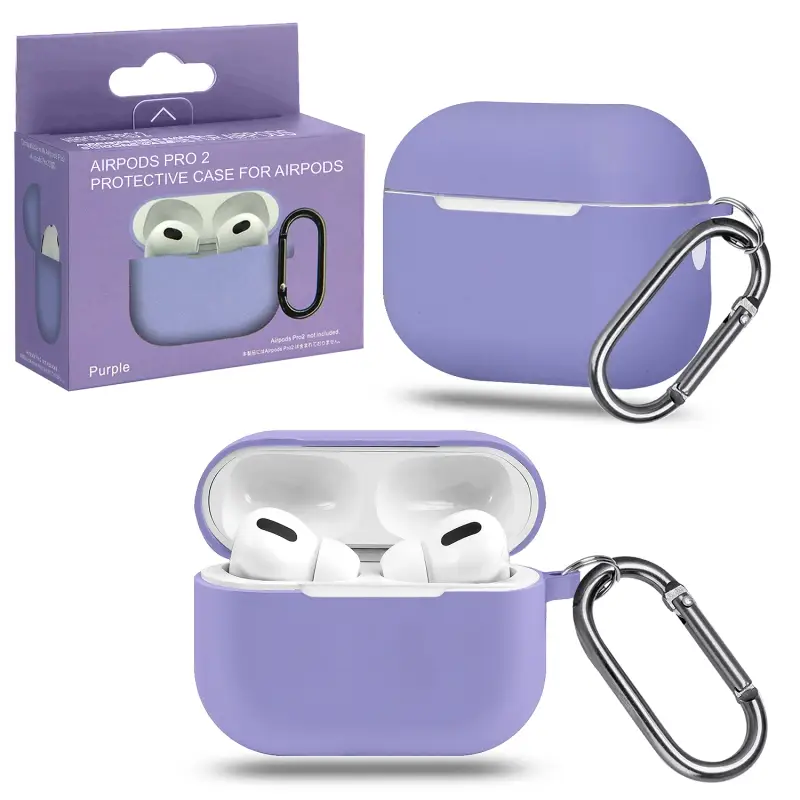Чехол APods Pro 2 с карабином №7 purple (только для версии Lightning)