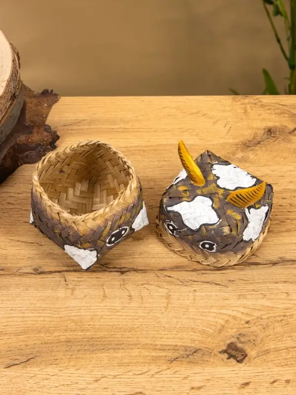 Корзинка &laquo;Бычок&raquo;, 10&times;10&times;13 см, бамбук