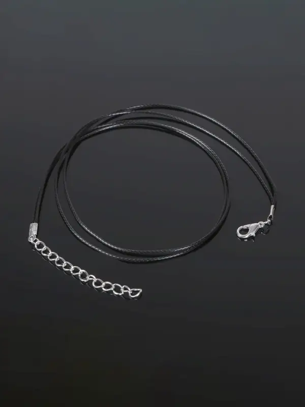 Шнурок из полиэстера, 43 см с удлинителем, чёрный