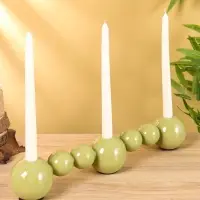 Подсвечник на 3 свечи &laquo;Бусы&raquo;, с 7 сферами, 44&times;8&times;8 см, оливковый