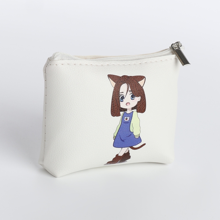 Кошелёк на молнии, цвет белый