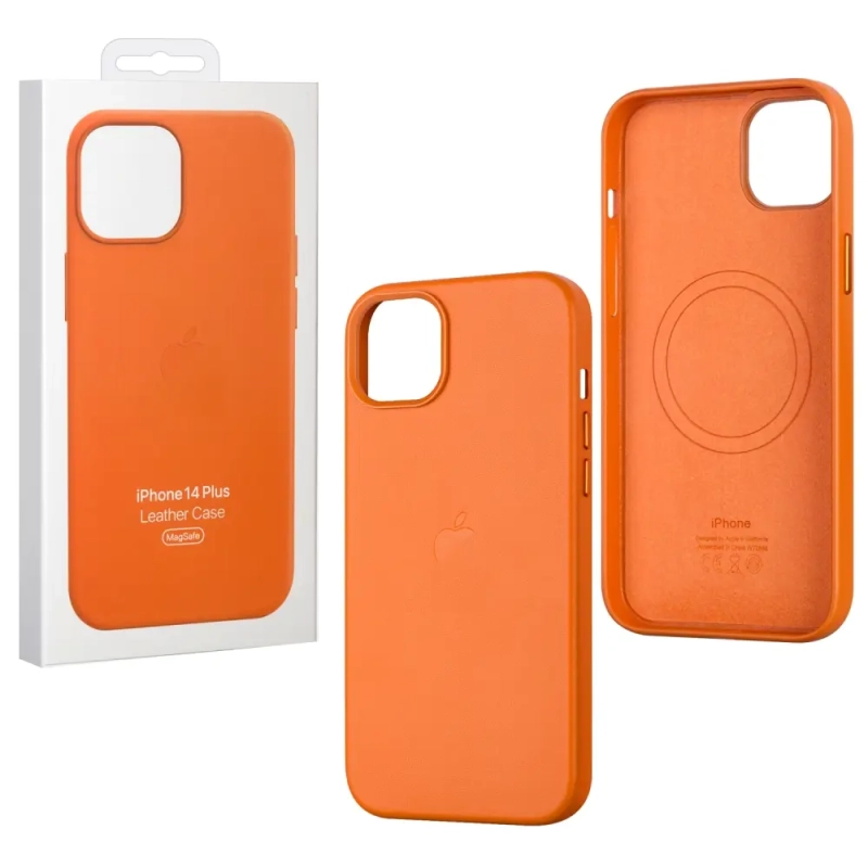 Чехол iPh 14 Plus Leather Case 100% ORG Orange