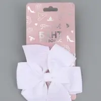 Бант для волос на заколке белый, Принцессы