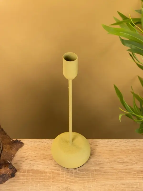 Подсвечник на 1 свечу текстурный "Оливковый" 8х8х25,5 см