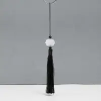 Подвеска текстиль, пластик "Кисть. Лотос" чёрная 1,2х2,7х14,5 см