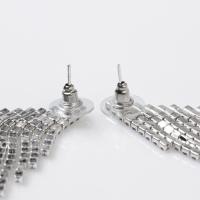 Серьги висячие со стразами &laquo;Вечное сияние&raquo; крылья, цвет белый в серебре