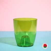 Горшок для орхидей, 2 л, 14,8 &times; 16,2 см, круглый, пластик, прозрачно-зелёный