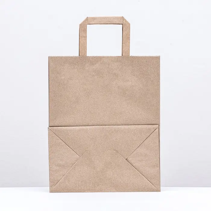 Пакет бумажный крафт, плоская ручка 24&times;14&times;29 см, 90 г/м&sup2;