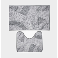 Коврики для ванной и туалета Доляна &laquo;Тига&raquo;, 2 шт: 50&times;80 см, 50&times;40 см, форма МИКС