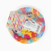 МП Набор бумажной посуды  "С Днём рождения, весёлые зверята", желтый , 12 персон