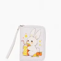 Кошелек дет 07-01-01 Июнь2532 заяц, 12*1,5*9 см, 2 отд+отд/молн, д/карт, белый