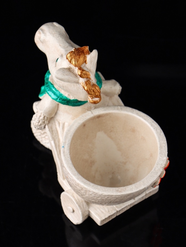 Фигурное Кашпо "Лошадь с тележкой" 10х10х6 см, бежевый