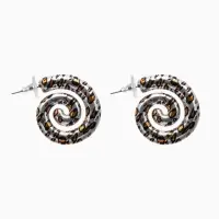 Серьги пластик &laquo;Леопард&raquo; ракушка, цвет серебро