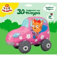 Воздушный шар фольгированный 3D 29" &laquo;Три Кота. Карамелька в машине&raquo;