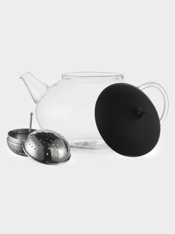 Чайник заварочный стеклянный с металлическим ситом "Дроппер", 1л, 16,2х13,8 см