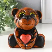 Копилка для денег &laquo;Тигрёнок с сердцем&raquo;, гипс, 14.5&times;13.5&times;13 см