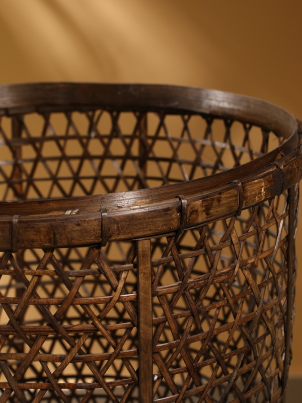 Корзина плетёная "Баскет" бамбук 39х39х50см, тёмная