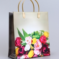 Пакет "Цветы/Город ", мягкий пластик, 26 x 23 см, 110 мкм МИКС