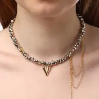 Колье "Сердце" водопад, цветной