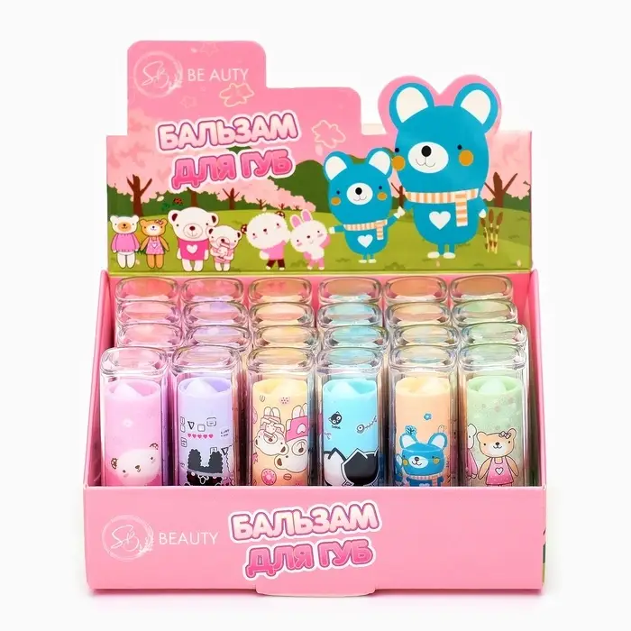 Бальзам для губ &laquo;Зверятки&raquo;, микс цветов и ароматов