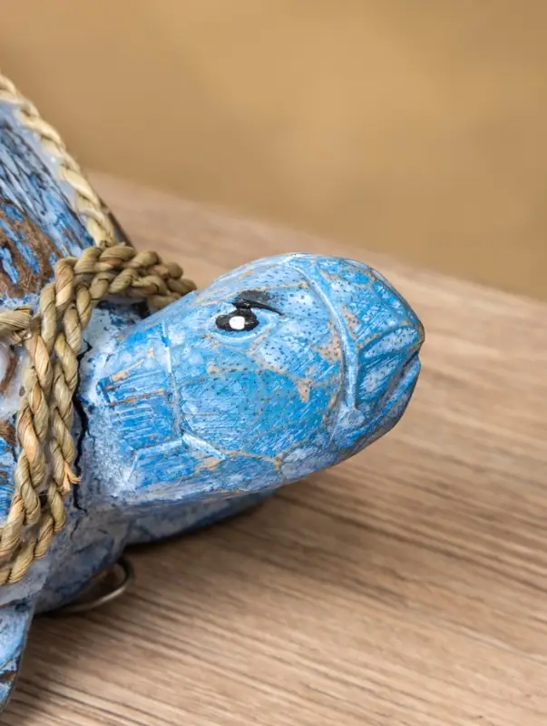 Сувенир "Черепаха" дерево сиграсс, кокос, 25х16х10 см, цв. голубой