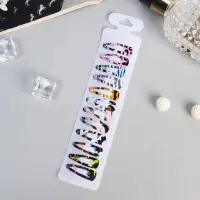 Невидимка для волос &laquo;Камилла&raquo;, набор 12 шт., принт пятна, 3 см, МИКС