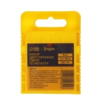 Набор двусторонних сверл по металлу ТУНДРА, HSS-Tin, 3.2 х 49 мм, 10 шт.