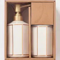 Набор для ванной "Равновесие", 2 предмета (дозатор для мыла, стакан), цвет белый