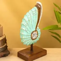 Набор сувенирный "Раковины" дерево (h - 35.30 и 25 см), цв. бирюзовый